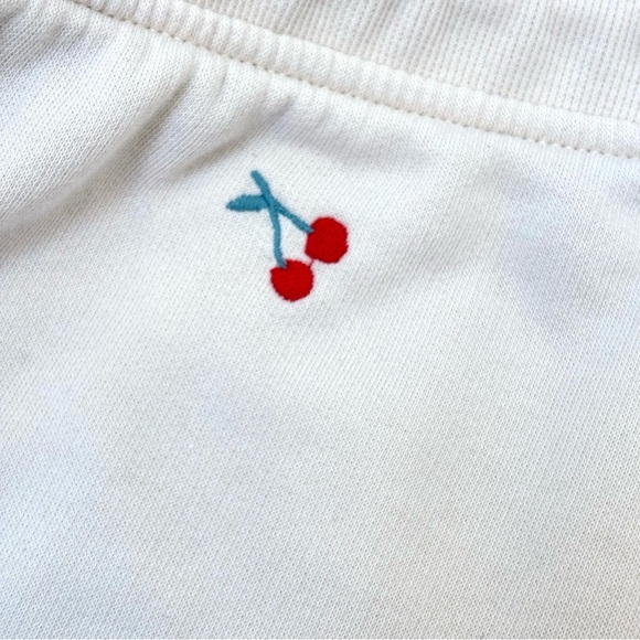 Loft Lou & Grey Embroidered Fruity Cozy Cotton Terry Lounge Shorts Cream Multi L - Picture 10 of 10